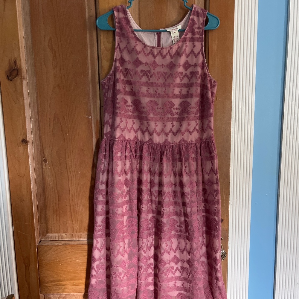 Sundance Dusty Rose Fit Flare Lace Dress Size 10